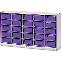 Jonti-Craft Rainbow Accents Mobile Tub Bin Storage 25 Compartment(s) - 35.50