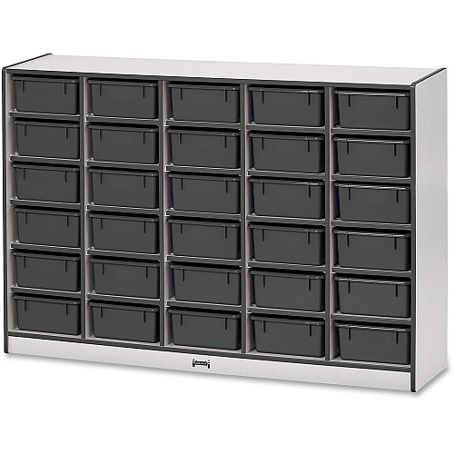 Rainbow Accents Rainbow Accents Mobile Tub Bin Storage 30 Compartment(s) - 42" Height x 60" Width x 15" Depth - Durable, Laminated - Freckled Gray - Hard Rubber - 1 Each (4031JCWW180)