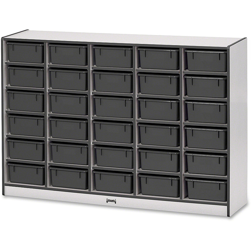 Rainbow Accents Rainbow Accents Mobile Tub Bin Storage 30 Compartment(s) - 42" Height x 60" Width x 15" Depth - Durable, Laminated - Freckled Gray - Hard Rubber - 1 Each (4031JCWW180)