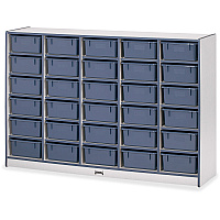 Jonti-Craft Rainbow Accents Mobile Tub Bin Storage 30 Compartment(s) - 42