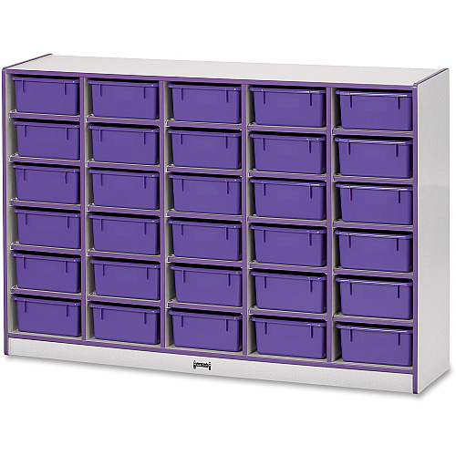 Rainbow Accents Rainbow Accents Mobile Tub Bin Storage 30 Compartment(s) - 42" Height x 60" Width x 15" Depth - Durable, Laminated - Freckled Gray - Hard Rubber - 1 Each (4031JCWW004)