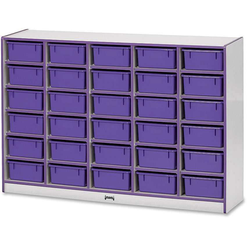 Rainbow Accents Rainbow Accents Mobile Tub Bin Storage 30 Compartment(s) - 42" Height x 60" Width x 15" Depth - Durable, Laminated - Freckled Gray - Hard Rubber - 1 Each (4031JCWW004)
