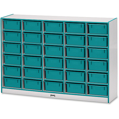 Rainbow Accents Rainbow Accents Mobile Tub Bin Storage 30 Compartment(s) - 42" Height x 60" Width x 15" Depth - Durable, Laminated - Freckled Gray - Hard Rubber - 1 Each (4031JCWW005)