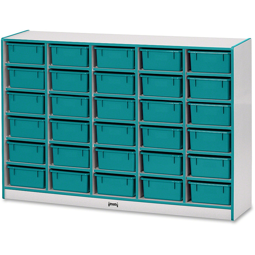Rainbow Accents Rainbow Accents Mobile Tub Bin Storage 30 Compartment(s) - 42" Height x 60" Width x 15" Depth - Durable, Laminated - Freckled Gray - Hard Rubber - 1 Each (4031JCWW005)