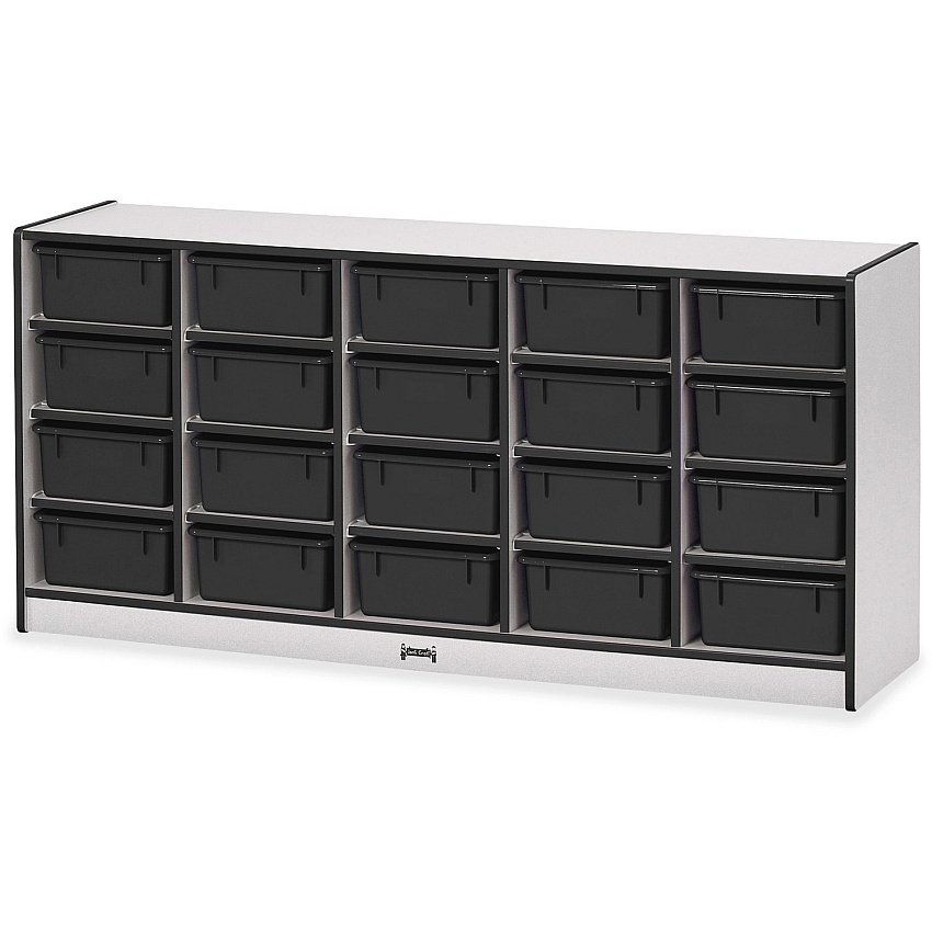 Rainbow Accents Rainbow Accents Cubbie Mobile Storage 20 Compartment(s) - 29.50" Height x 24.50" Width x 15" Depth - Durable, Laminated - Freckled Gray - Hard Rubber - 1 Each (4020JCWW180)