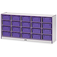 Rainbow Accents Rainbow Accents Mobile Tub Bin Storage 20 Compartment(s) - 29.50" Height x 24.50" Width x 15" Depth - Durable, Laminated - Freckled Gray - Hard Rubber - 1 Each (4021JCWW004)