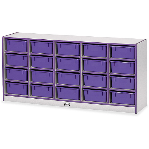 Rainbow Accents Rainbow Accents Mobile Tub Bin Storage 20 Compartment(s) - 29.50" Height x 24.50" Width x 15" Depth - Durable, Laminated - Freckled Gray - Hard Rubber - 1 Each (4021JCWW004)