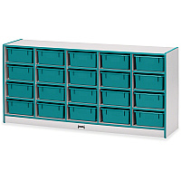 Rainbow Accents Rainbow Accents Mobile Tub Bin Storage 20 Compartment(s) - 29.50" Height x 24.50" Width x 15" Depth - Durable, Laminated - Freckled Gray - Hard Rubber - 1 Each (4021JCWW005)