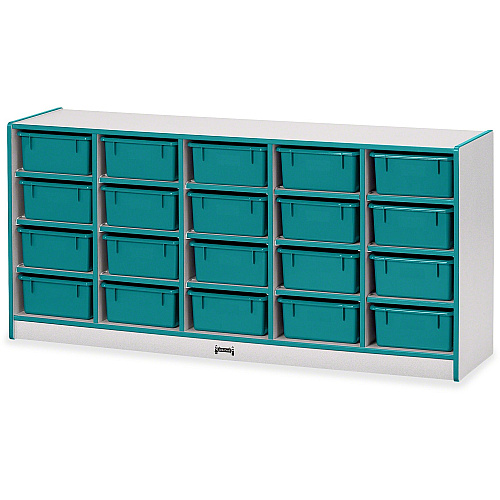 Rainbow Accents Rainbow Accents Mobile Tub Bin Storage 20 Compartment(s) - 29.50" Height x 24.50" Width x 15" Depth - Durable, Laminated - Freckled Gray - Hard Rubber - 1 Each (4021JCWW005)
