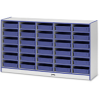 Rainbow Accents Rainbow Accents Mobile Paper-Tray Storage 30 Compartment(s) - 35.50" Height x 60" Width x 15" Depth - Chip Resistant, Laminated - Freckled Gray - Rubber - 1 Each (0931JCWW003)
