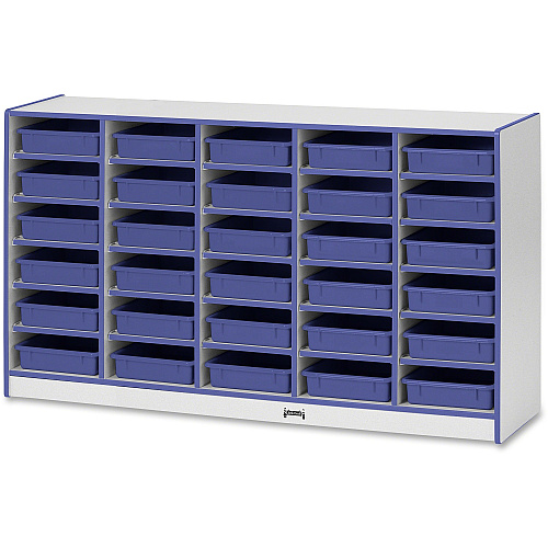 Rainbow Accents Rainbow Accents Mobile Paper-Tray Storage 30 Compartment(s) - 35.50" Height x 60" Width x 15" Depth - Chip Resistant, Laminated - Freckled Gray - Rubber - 1 Each (0931JCWW003)