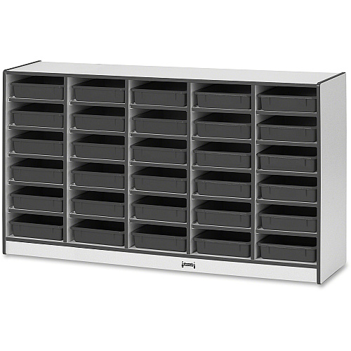Rainbow Accents Rainbow Accents Mobile Paper-Tray Storage 30 Compartment(s) - 35.50" Height x 60" Width x 15" Depth - Chip Resistant, Laminated - Freckled Gray - Rubber - 1 Each (0931JCWW180)