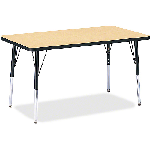 Jonti-Craft Berries Adult Height Color Top Rectangle Table Laminated Rectangle, Maple Top - Four Leg Base - 4 Legs - Height Adjustable - 24" to 31" Adjustment - 36" Table Top Length x 24" Table Top Width x 1.13" Table Top Thickness - 31" Heig (6478JCA011)