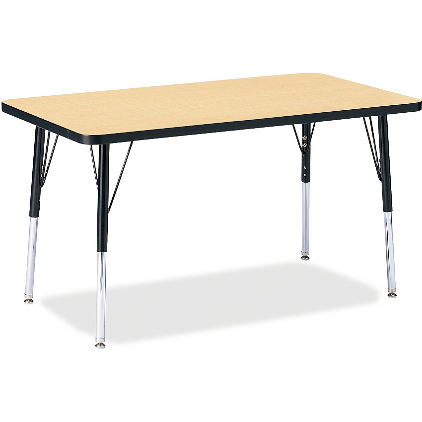 Jonti-Craft Berries Adult Height Color Top Rectangle Table Laminated Rectangle, Maple Top - Four Leg Base - 4 Legs - Height Adjustable - 24" to 31" Adjustment - 36" Table Top Length x 24" Table Top Width x 1.13" Table Top Thickness - 31" Heig (6478JCA011)