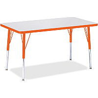 Jonti-Craft Berries Adult Height Color Edge Rectangle Table Laminated Rectangle, Orange Top - Four Leg Base - 4 Legs - Height Adjustable - 24" to 31" Adjustment - 36" Table Top Length x 24" Table Top Width x 1.13" Table Top Thickness - 31" He (6478JCA114)