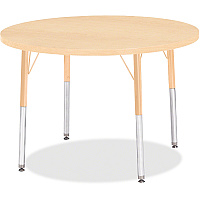 Jonti-Craft Berries Adult Height Maple Top/Edge Round Table Laminated Round, Maple Top - Four Leg Base - 4 Legs - Height Adjustable - 24" to 31" Adjustment x 1.13" Table Top Thickness x 36" Table Top Diameter - 31" Height - Art, Craft - Assem (6488JCA251)