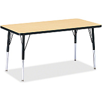 Jonti-Craft Berries Adult Height Color Top Rectangle Table Laminated Rectangle, Maple Top - Four Leg Base - 4 Legs - Height Adjustable - 24
