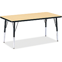 Jonti-Craft Berries Elementary Height Color Top Rectangle Table Laminated Rectangle, Maple Top - Four Leg Base - 4 Legs - Height Adjustable - 15