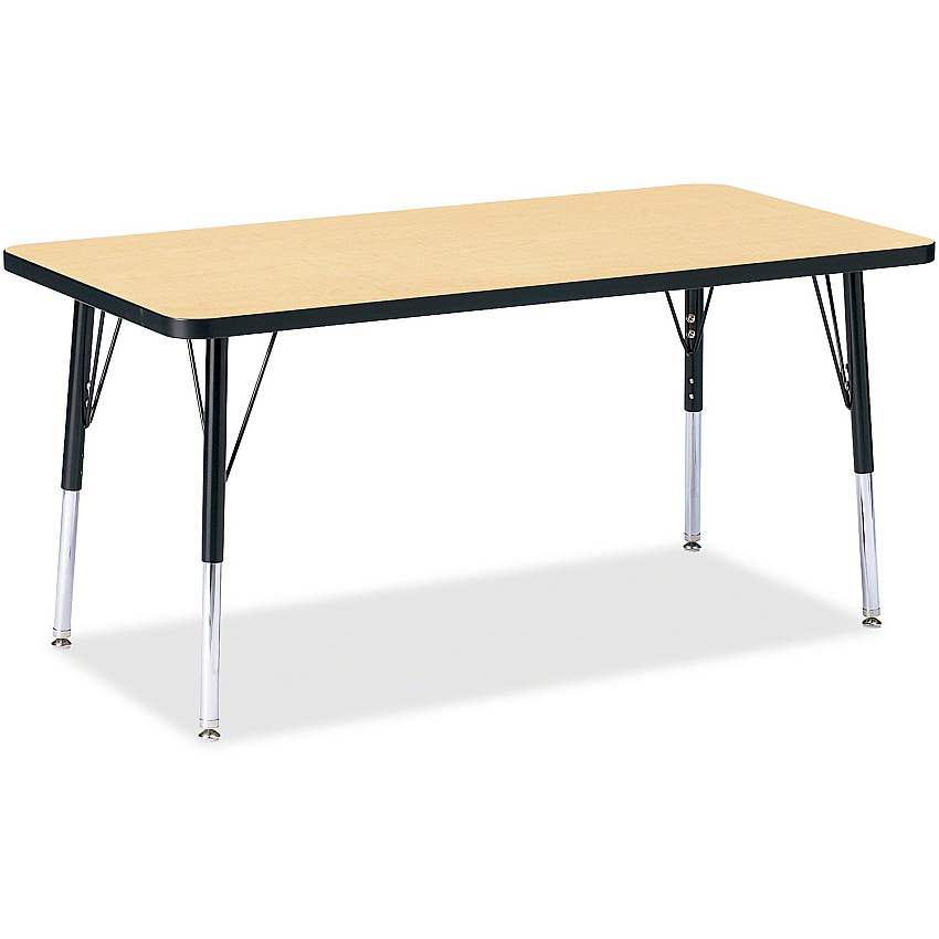 Jonti-Craft Berries Elementary Height Color Top Rectangle Table Laminated Rectangle, Maple Top - Four Leg Base - 4 Legs - Height Adjustable - 15" to 24" Adjustment - 48" Table Top Length x 24" Table Top Width x 1.13" Table Top Thickness - 24" (6403JCE011)