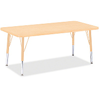 Jonti-Craft Berries Adult Height Maple Top/Edge Rectangle Table Laminated Rectangle, Maple Top - Four Leg Base - 4 Legs - Height Adjustable - 24
