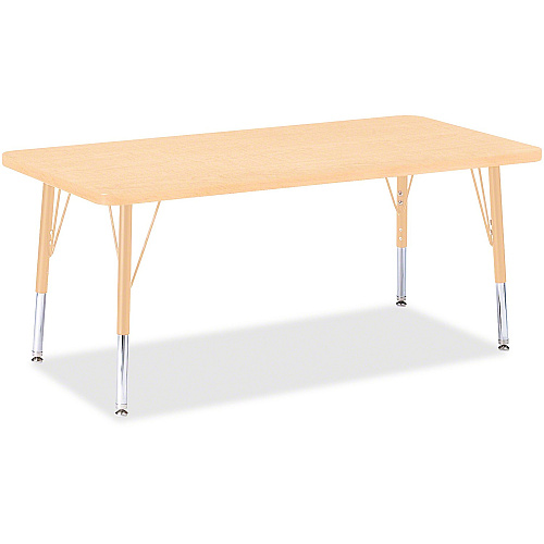 Jonti-Craft Berries Adult Height Maple Top/Edge Rectangle Table Laminated Rectangle, Maple Top - Four Leg Base - 4 Legs - Height Adjustable - 24" to 31" Adjustment - 48" Table Top Length x 24" Table Top Width x 1.13" Table Top Thickness - 31" (6403JCA251)