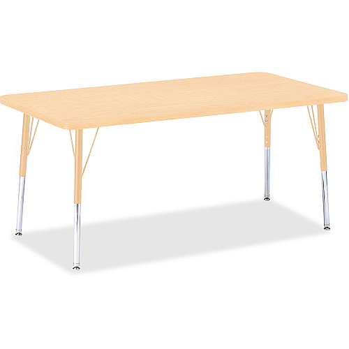 Jonti-Craft Berries Adult Height Maple Top/Edge Rectangle Table Laminated Rectangle, Maple Top - Four Leg Base - 4 Legs - Height Adjustable - 24" to 31" Adjustment - 60" Table Top Length x 30" Table Top Width x 1.13" Table Top Thickness - 31" (6408JCA251)