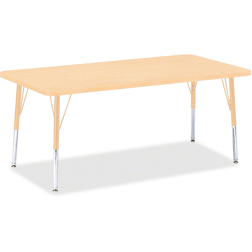 Jonti-Craft Berries Elementary Maple Top/Edge Rectangle Table Laminated Rectangle, Maple Top - Four Leg Base - 4 Legs - Height Adjustable - 15" to 24" Adjustment - 60" Table Top Length x 30" Table Top Width x 1.13" Table Top Thickness - 24" H (6408JCE251)