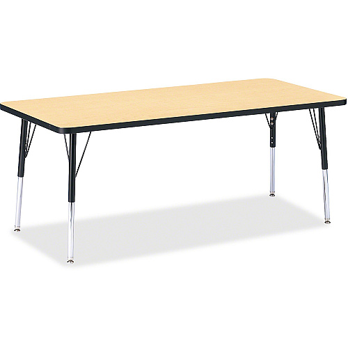 Jonti-Craft Berries Elementary Height Color Top Rectangle Table Laminated Rectangle, Maple Top - Four Leg Base - 4 Legs - Height Adjustable - 15" to 24" Adjustment - 72" Table Top Length x 30" Table Top Width x 1.13" Table Top Thickness - Art (6413JCE011)