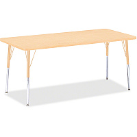 Jonti-Craft Berries Adult Height Maple Top/Edge Rectangle Table Laminated Rectangle, Maple Top - Four Leg Base - 4 Legs - Height Adjustable - 24