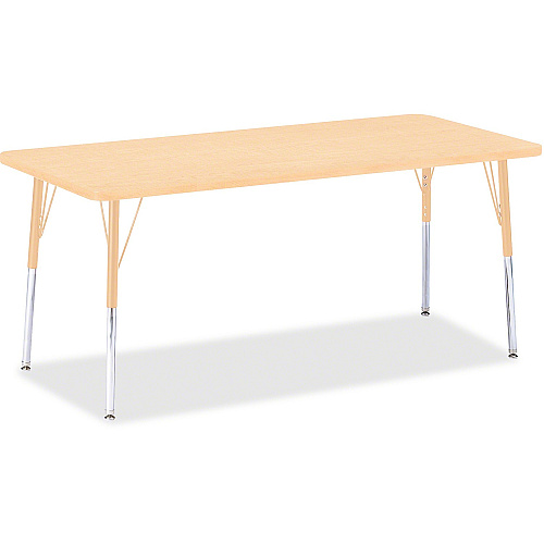 Jonti-Craft Berries Adult Height Maple Top/Edge Rectangle Table Laminated Rectangle, Maple Top - Four Leg Base - 4 Legs - Height Adjustable - 24" to 31" Adjustment - 72" Table Top Length x 30" Table Top Width x 1.13" Table Top Thickness - 31" (6413JCA251)