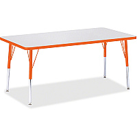 Jonti-Craft Berries Adult Height Color Edge Rectangle Table Laminated Rectangle, Orange Top - Four Leg Base - 4 Legs - Height Adjustable - 24" to 31" Adjustment - 60" Table Top Length x 30" Table Top Width x 1.13" Table Top Thickness - 31" He (6408JCA114)