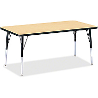Jonti-Craft Berries Adult Height Color Top Rectangle Table Laminated Rectangle, Maple Top - Four Leg Base - 4 Legs - Height Adjustable - 24