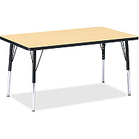 Jonti-Craft Berries Adult Height Color Top Rectangle Table Laminated Rectangle, Maple Top - Four Leg Base - 4 Legs - Height Adjustable - 24" to 31" Adjustment - 48" Table Top Length x 30" Table Top Width x 1.13" Table Top Thickness - 31" Heig (6473JCA011)