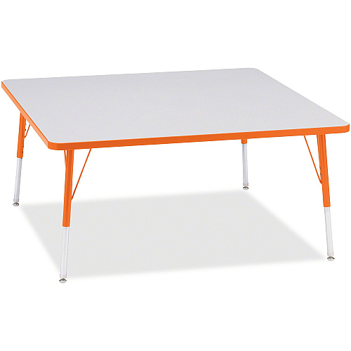 Jonti-Craft Berries Adult Height Prism Color Edge Square Table Laminated Square, Orange Top - Four Leg Base - 4 Legs - Height Adjustable - 24" to 31" Adjustment - 48" Table Top Length x 48" Table Top Width x 1.13" Table Top Thickness - 31" He (6418JCA114)