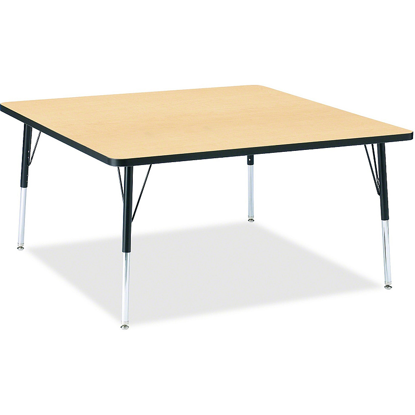 Jonti-Craft Berries Adult Height Classic Color Top Square Table Laminated Square, Maple Top - Four Leg Base - 4 Legs - Height Adjustable - 24" to 31" Adjustment - 48" Table Top Length x 48" Table Top Width x 1.13" Table Top Thickness - 31" He (6418JCA011)