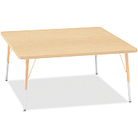 Jonti-Craft Berries Adult Height Maple Top/Edge Square Table Laminated Square, Maple Top - Four Leg Base - 4 Legs - Height Adjustable - 24