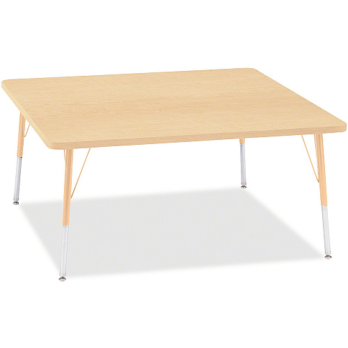Jonti-Craft Berries Adult Height Maple Top/Edge Square Table Laminated Square, Maple Top - Four Leg Base - 4 Legs - Height Adjustable - 24" to 31" Adjustment - 48" Table Top Length x 48" Table Top Width x 1.13" Table Top Thickness - 31" Heigh (6418JCA251)