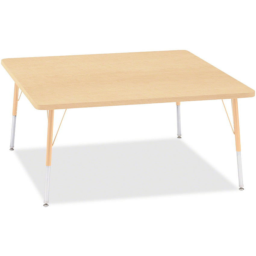 Jonti-Craft Berries Adult Height Maple Top/Edge Square Table Laminated Square, Maple Top - Four Leg Base - 4 Legs - Height Adjustable - 24" to 31" Adjustment - 48" Table Top Length x 48" Table Top Width x 1.13" Table Top Thickness - 31" Heigh (6418JCA251)