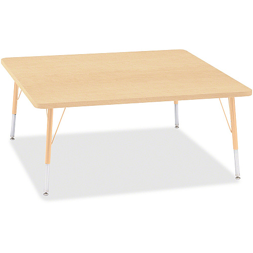 Jonti-Craft Berries Elementary Height Maple Top/Edge Square Table Laminated Square, Maple Top - Four Leg Base - 4 Legs - Height Adjustable - 15" to 24" Adjustment - 48" Table Top Length x 48" Table Top Width x 1.13" Table Top Thickness - 24"  (6418JCE251)