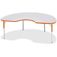 Jonti-Craft Berries Adult Height Prism Color Edge Kidney Table Laminated Kidney-shaped, Orange Top - Four Leg Base - 4 Legs - Height Adjustable - 24
