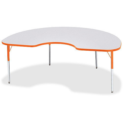 Jonti-Craft Berries Adult Height Prism Color Edge Kidney Table Laminated Kidney-shaped, Orange Top - Four Leg Base - 4 Legs - Height Adjustable - 24" to 31" Adjustment - 72" Table Top Length x 48" Table Top Width x 1.13" Table Top Thickness - (6423JCA114)