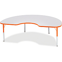 Jonti-Craft Berries Elementary Height Color Edge Kidney Table Laminated Kidney-shaped, Orange Top - Four Leg Base - 4 Legs - Height Adjustable - 15" to 24" Adjustment - 72" Table Top Length x 48" Table Top Width x 1.13" Table Top Thickness -  (6423JCE114)