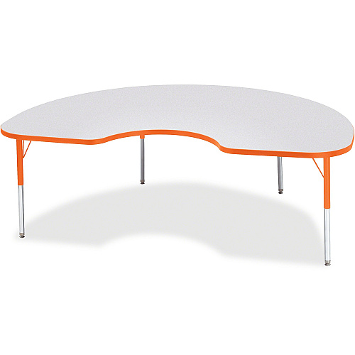 Jonti-Craft Berries Elementary Height Color Edge Kidney Table Laminated Kidney-shaped, Orange Top - Four Leg Base - 4 Legs - Height Adjustable - 15" to 24" Adjustment - 72" Table Top Length x 48" Table Top Width x 1.13" Table Top Thickness -  (6423JCE114)