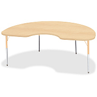 Jonti-Craft Berries Adult Height Maple Top/Edge Kidney Table Laminated Kidney-shaped, Maple Top - Four Leg Base - 4 Legs - Height Adjustable - 24