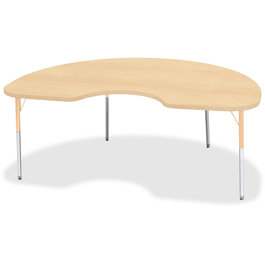 Jonti-Craft Berries Adult Height Maple Top/Edge Kidney Table Laminated Kidney-shaped, Maple Top - Four Leg Base - 4 Legs - Height Adjustable - 24" to 31" Adjustment - 72" Table Top Length x 48" Table Top Width x 1.13" Table Top Thickness - 31 (6423JCA251)
