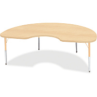 Jonti-Craft Berries Elementary Height Maple Top/Edge Kidney Table Laminated Kidney-shaped, Maple Top - Four Leg Base - 4 Legs - Height Adjustable - 15" to 24" Adjustment - 72" Table Top Length x 48" Table Top Width x 1.13" Table Top Thickness (6423JCE251)