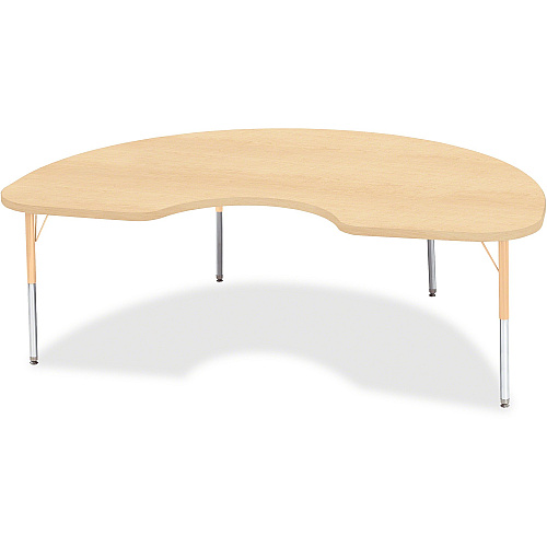 Jonti-Craft Berries Elementary Height Maple Top/Edge Kidney Table Laminated Kidney-shaped, Maple Top - Four Leg Base - 4 Legs - Height Adjustable - 15" to 24" Adjustment - 72" Table Top Length x 48" Table Top Width x 1.13" Table Top Thickness (6423JCE251)