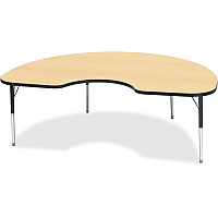 Jonti-Craft Berries Elementary Height Color Top Kidney Table Laminated Kidney-shaped, Maple Top - Four Leg Base - 4 Legs - Height Adjustable - 15