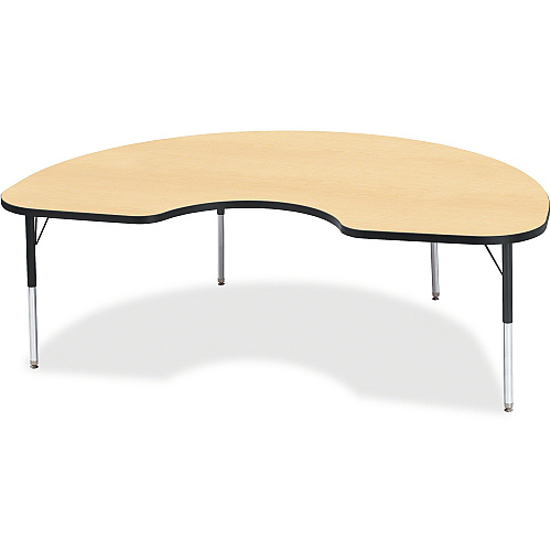 Jonti-Craft Berries Elementary Height Color Top Kidney Table Laminated Kidney-shaped, Maple Top - Four Leg Base - 4 Legs - Height Adjustable - 15" to 24" Adjustment - 72" Table Top Length x 48" Table Top Width x 1.13" Table Top Thickness - 24 (6423JCE011)