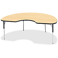 Jonti-Craft Berries Adult Color Top Kidney Table Laminated Kidney-shaped, Maple Top - Four Leg Base - 4 Legs - Height Adjustable - 24" to 31" Adjustment - 72" Table Top Length x 48" Table Top Width x 1.13" Table Top Thickness - 31" Height - A (6423JCA011)